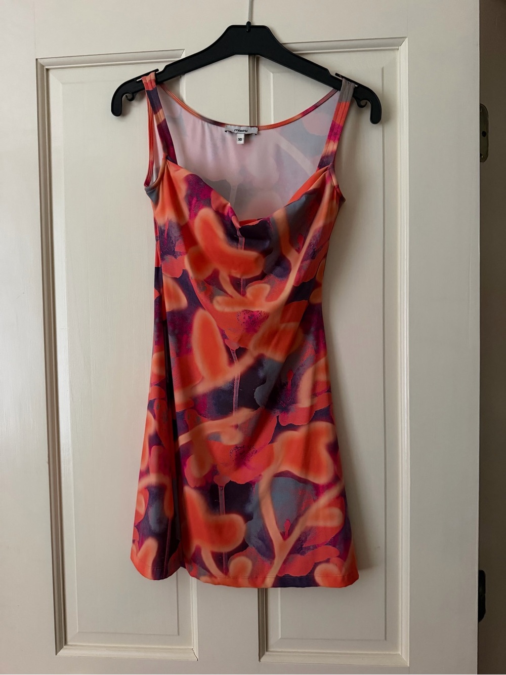 Miaou Coral & Fuchsia Abstract Slip Dress